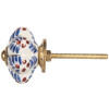 Clayre & Eef 66459 Bouton de Porte Ø 4x3 cm Blanc et Bleu