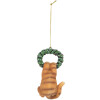 Suspension décorative chat Clayre & Eef 6x5x9 cm Marron et Vert