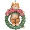 Décoration Suspendue Chat Clayre & Eef 6PR5313 6x5x9 cm Marron et Vert