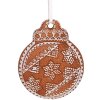 Clayre & Eef Boule de Noël Suspension 8x2x10 cm Marron et Blanc