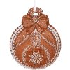 Clayre & Eef Boule de Noël 8x2x10 cm Marron & Blanc