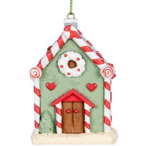 Clayre & Eef 6PR5324 Décoration Suspendue Maison Vert Blanc