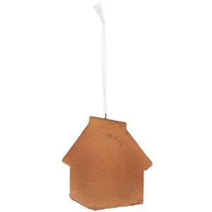 Clayre & Eef Ornement Maison 9x1x10 cm Blanc Marron