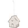 Clayre & Eef Ornement Maison 9x1x10 cm Blanc Marron