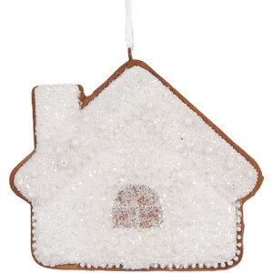 Clayre & Eef 6PR5329 Décoration Suspendue Maison Blanche 9x1x8 cm