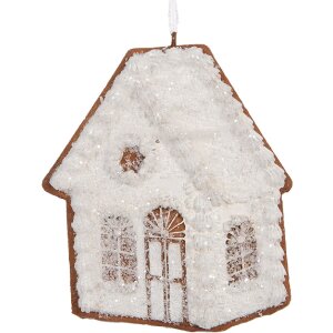 Clayre & Eef 6PR5332 Décoration Suspendue Maison Blanche 9x1x10 cm