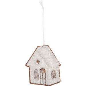 Clayre & Eef 6PR5332 Décoration Suspendue Maison Blanche 9x1x10 cm
