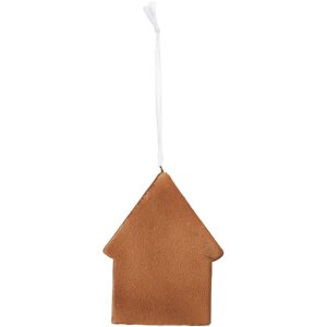 Clayre & Eef Décoration Pendentif Maison 8x1x10 cm Blanc/Marron