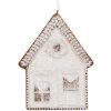 Clayre & Eef Décoration Pendentif Maison 8x1x10 cm Blanc/Marron