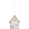Clayre & Eef Décoration Pendentif Maison 8x1x10 cm Blanc/Marron