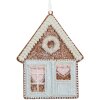 Clayre & Eef Décoration Suspendue Maison Bleu Blanc 8x10 cm