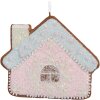 Clayre & Eef Décoration Suspendue Maison Rose et Bleu 9x1x8 cm