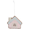 Clayre & Eef Décoration Suspendue Maison Rose et Bleu 9x1x8 cm