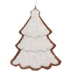 Clayre & Eef Décoration Suspension Sapin 9x1x10 cm Blanc Marron