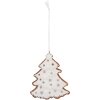 Suspension Décoration Arbre de Noël Clayre & Eef 9x1x10 cm Blanc Marron