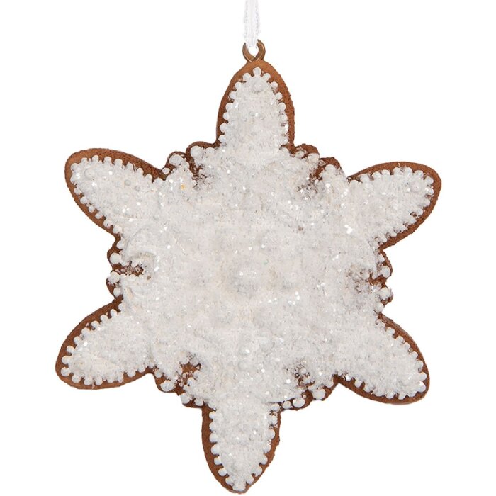 Décoration Suspendue Flocon de Neige Clayre & Eef 9x1x10 cm