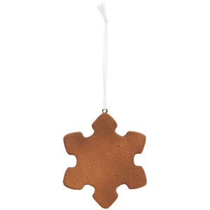 Clayre & Eef 6PR5354 Décoration Suspendue Flocon de Neige Blanc Marron