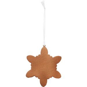 Clayre & Eef 6PR5355 Suspension Flocon de Neige 9x1x10 cm Blanc Marron