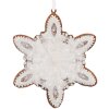 Clayre & Eef 6PR5355 Suspension Flocon de Neige 9x1x10 cm Blanc Marron