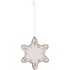 Clayre & Eef 6PR5355 Suspension Flocon de Neige 9x1x10 cm Blanc Marron