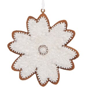Clayre & Eef Décoration Suspension Flocon de Neige 9x1x10 cm