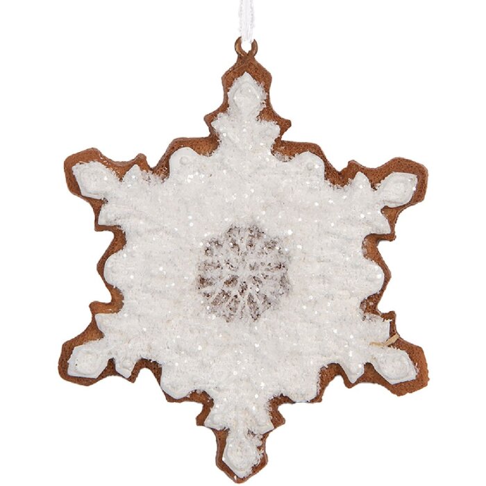 Clayre & Eef Décoration Suspension Flocon de Neige 9x10 cm