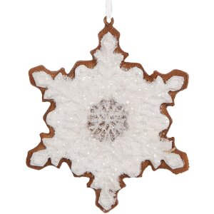 Clayre & Eef Décoration Suspension Flocon de Neige 9x10 cm