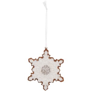 Clayre & Eef Décoration Suspension Flocon de Neige 9x10 cm