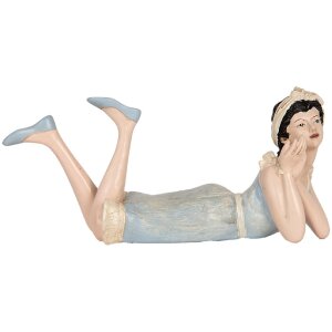Clayre & Eef Décoration Femme Beige et Bleu 26x12x9 cm