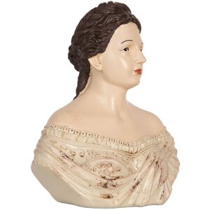 Buste Décorative Femme Clayre & Eef 18x11x21 cm Beige/Marron