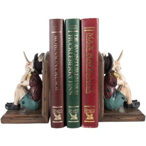 Clayre & Eef 6PR5574 Supports à Livres Set de 2 Marron/Beige 24x11x17 cm