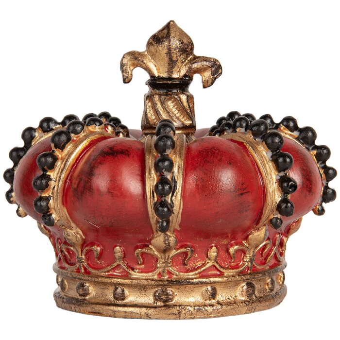 Clayre & Eef Décoration Couronne 13x11 cm Rouge-Or