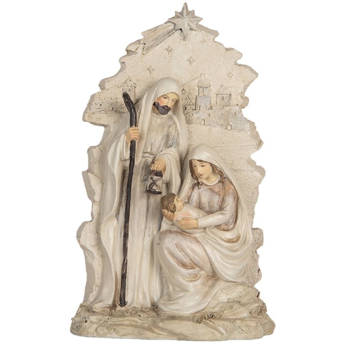 Groupe de Noël Clayre & Eef 15x7x24 cm Beige/Blanc