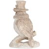 Clayre & Eef Oiseau Décoratif Beige et Blanc 5x3x8 cm