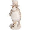 Clayre & Eef Oiseau Décoratif Beige et Blanc 5x3x8 cm