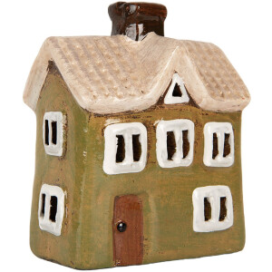 Clayre & Eef 6CE2188 Maison Décoration 11x7x13 cm Vert Beige Céramique