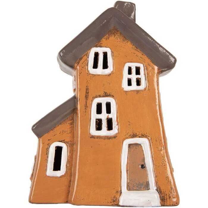 Clayre & Eef Décoration Maison 16x11x22 cm Orange Gris