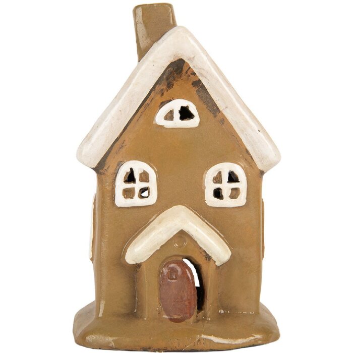 Clayre & Eef 6CE2195 Maison Décoration 10x10x16 cm Brun-Beige