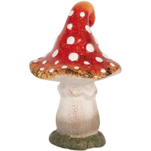 Clayre & Eef 6CE2205 champignon décoratif céramique rouge blanc 11x11x16 cm