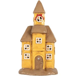Clayre & Eef 6MG0127 Maison Décorative Jaune-Brun 23x17x43 cm