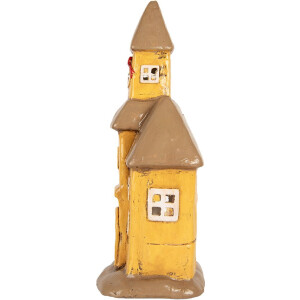 Clayre & Eef 6MG0127 Maison Décorative Jaune-Brun 23x17x43 cm