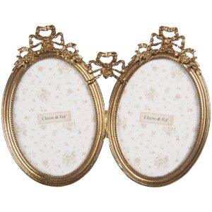 Clayre & Eef 2F1290 Cadre Photo Doré 21x2x16 cm / 9x13 cm (2)