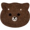 Clayre & Eef 66302 Coupe en feutre Ours 15x13x3 cm marron-blanc