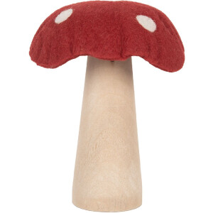 Champignon en feutre Clayre & Eef 14x14x17 cm Rouge-Marron