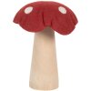 Champignon en feutre Clayre & Eef 14x14x17 cm Rouge-Marron