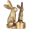 Clayre & Eef Bougeoir Lapin Doré 10x8x12 cm