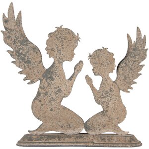 Ange Décoratif Clayre & Eef 33x8x32 cm Gris-Beige