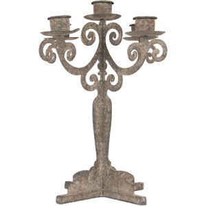 Clayre & Eef 6Y5818 Bougeoir 26x26x35 cm Gris-Beige