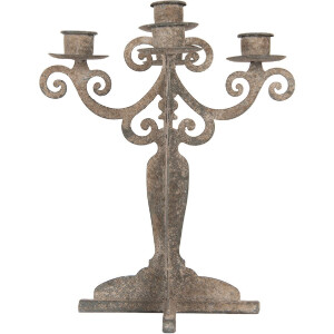 Clayre & Eef 6Y5818 Bougeoir 26x26x35 cm Gris-Beige