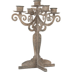 Clayre & Eef 6Y5818 Bougeoir 26x26x35 cm Gris-Beige